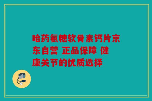 哈药氨糖软骨素钙片京东自营 正品保障 健康关节的优质选择 哈药氨糖软骨素钙片京东自营 正品保障 健康关节的优质选择