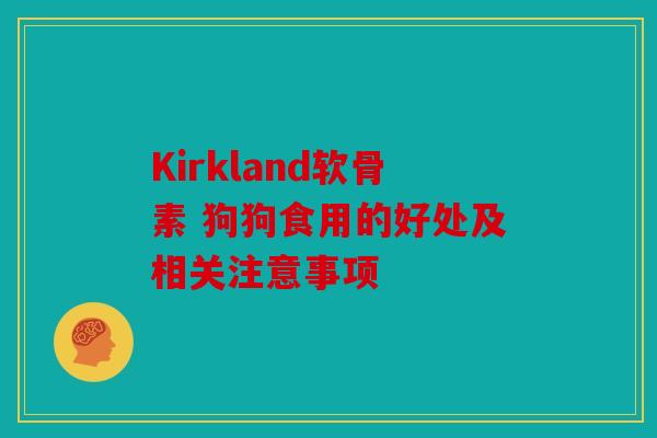 Kirkland软骨素 狗狗食用的好处及相关注意事项 Kirkland软骨素 狗狗食用的好处及相关注意事项