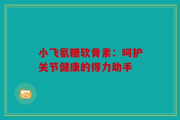 小飞氨糖软骨素：呵护关节健康的得力助手