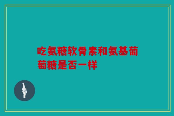 吃氨糖软骨素和氨基葡萄糖是否一样
