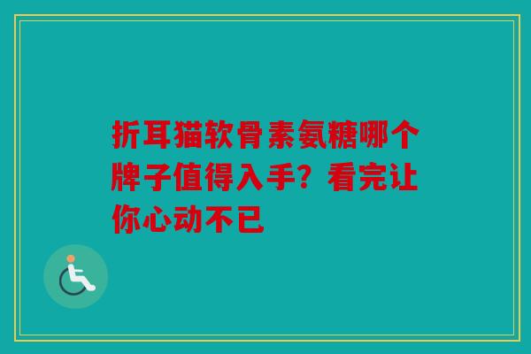 折耳猫软骨素氨糖哪个牌子值得入手？看完让你心动不已
