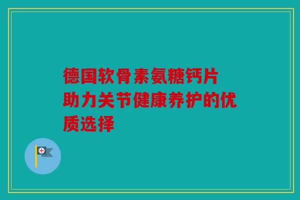 德国软骨素氨糖钙片 助力关节健康养护的优质选择