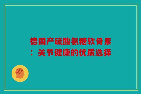 德国产硫酸氨糖软骨素：关节健康的优质选择