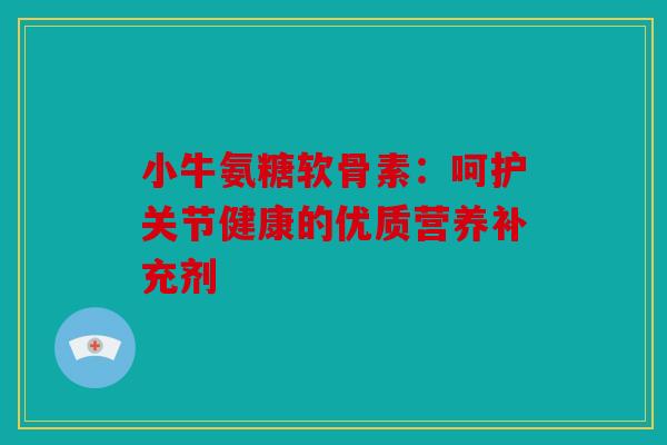 小牛氨糖软骨素:呵护关节健康的优质营养补充剂 小牛氨糖软骨素:呵护关节健康的优质营养补充剂