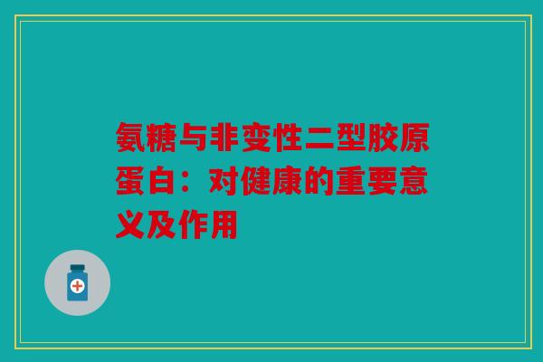 氨糖与非变性二型胶原蛋白：对健康的重要意义及作用