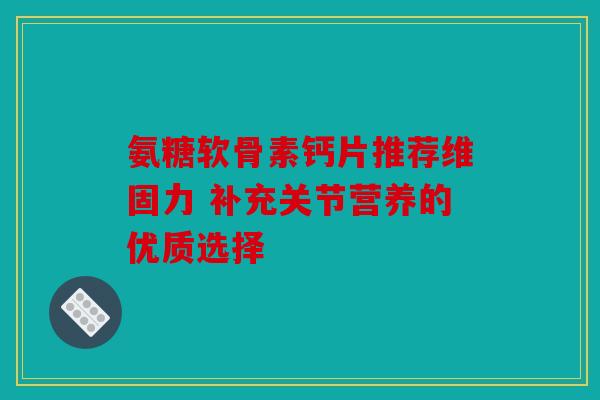 氨糖软骨素钙片推荐维固力 补充关节营养的优质选择 氨糖软骨素钙片推荐维固力 补充关节营养的优质选择