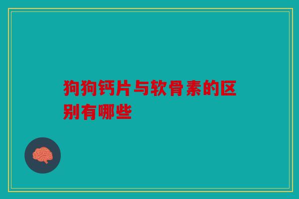 狗狗钙片与软骨素的区别有哪些