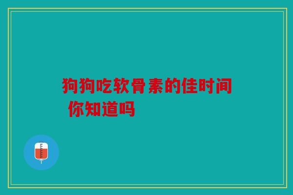 狗狗吃软骨素的佳时间 你知道吗