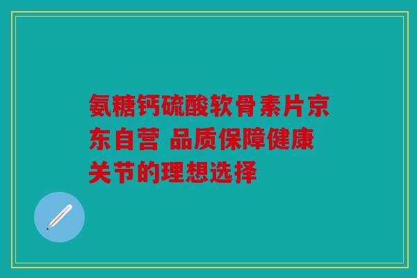 氨糖钙硫酸软骨素片京东自营 品质保障健康关节的理想选择
