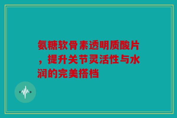 氨糖软骨素透明质酸片，提升关节灵活性与水润的完美搭档
