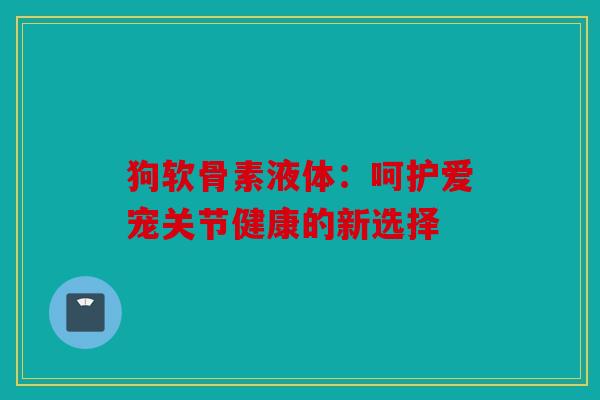 狗软骨素液体：呵护爱宠关节健康的新选择
