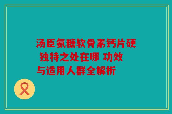 汤臣氨糖软骨素钙片硬 独特之处在哪 功效与适用人群全解析 汤臣氨糖软骨素钙片硬 独特之处在哪 功效与适用人群全解析