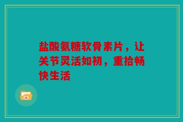 盐酸氨糖软骨素片，让关节灵活如初，重拾畅快生活