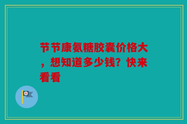 节节康氨糖胶囊价格大，想知道多少钱？快来看看