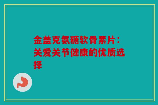 金盖克氨糖软骨素片：关爱关节健康的优质选择